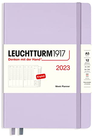 LEUCHTTURM1917 365986 Wochenplaner Medium (A5) 2023, 12 Monate, Lilac, Englisch
