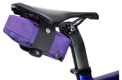 Lumiere & Co. Falcon magnetisk sadelväska – 0,69 l | 15 x 9 x 5 cm | Snygg minimalistisk design, snabb magnetisk spänne | Cykelväska (Purpur, Stor)