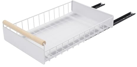 Teleskopschublade 24cm Ausziehbare Schublade Küche, Küchenschrank Organizer Auszug Nachrüsten Pull Slide Out Cabinet Drawer mit Griff Kein Bohren Erforderlich für Küche/Bad