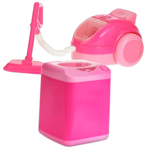 Gogogmee Set Mini Jouets de Nettoyage Fonctionnels pour Tout-Petits Aspirateur et Machine à Laver Plastique Accessoires de Jeu Imitation Sécurisés pour Garçon Fille