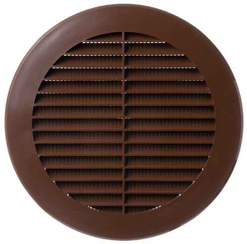 TURvent Grille d'aération de 150 mm – Grille de ventilation marron de 15,2 cm pour mur et plafond – Persienne ronde en plastique pour systèmes d'échappement et d'alimentation CVC – Couvercles de