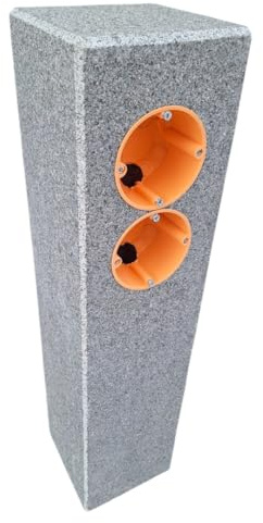 Doppelsteckdose Granit Naturstein G654 50 x 12 x 12 cm Granitsteckdose Gartensteckdose Außensteckdose Steinsteckdose Steckdosensäule Natursteinsteckdose Doppelsteckdose Granitpalisade