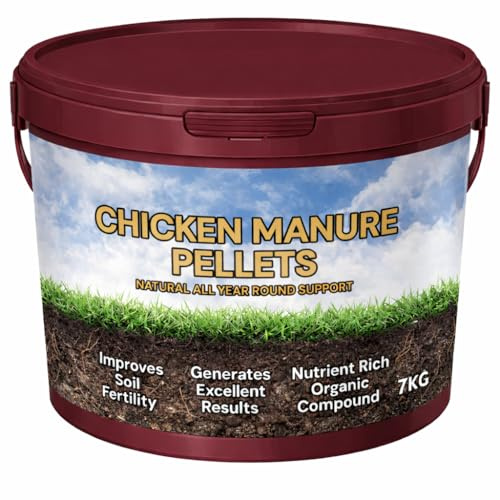 Chicken Manure Pellets Organic Fertiliser 7kg – Natural Soil Improver for Vegetables, Flowers & Fruit, Improves Soil Fertility & Plant Growth