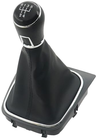 Seyaolex Funda y pomo de cambio de marchas, 5 velocidades, para Golf 5 6 J-t-a 1K0711113 5K0711113 1K8711113