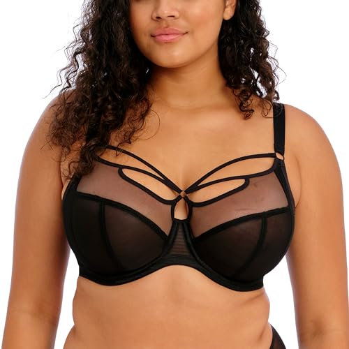 Elomi Women's Sachi Strappy Underwire Plunge Bra, Black, 38J