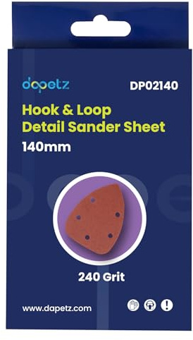 Dapetz ® Mouse Sanding Pads 5 Holes Hook and Loop Palm Sander Sandpaper Mouse Sanding Sheets Assorted Grits 240 Compatible with 140mm Black and Decker Detail Hand Sander -10Pcs