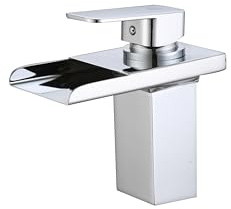 DP rubinetteria gs11069 rubinetto monocomando per lavabo modello Ariete con uscita acqua effetto cascata, Argento