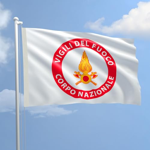 AL PRODUCTION Bandiera in Tessuto Nautico Misura 70x100 Corpo Nazionale dei Vigili del Fuoco