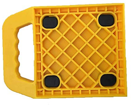 KATSU 4 Stück Jack Pads Unterlegplatten für Wagenheber und Wohnwagenstützen mit Griff und Rutschfester Gummi, Wagenheber-Pads Stabilisator Stützplatten für Wohnwagen, 220x162x22mm