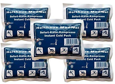 Holthaus Medical - 5 compresse refrigeranti istantanee per bambini, 10 x 13 cm