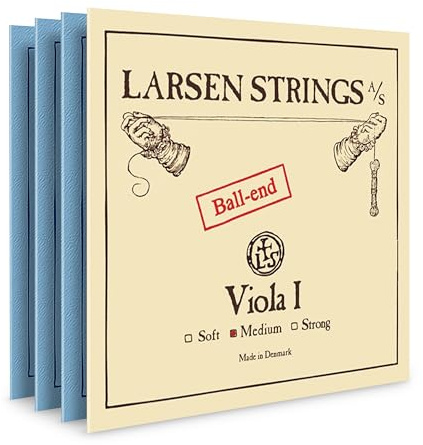 Larsen Original Viola Strings – Medium Tension Set with A Ball End for Warmth, Clarity & Stability