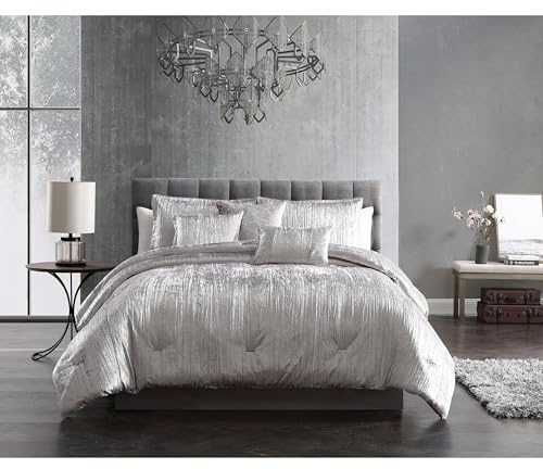Riverbrook Home Turin Comforter Set, Queen, Silver, 7-Piece Set