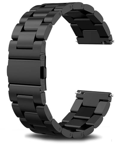 SUNDAREE Armband Kompatibel med Armband Garmin Venu 4 41MM/Venu 3S 2S/Vívoactive 4S 3S/Forerunner 265S 255S,18mm herr Män Dam metallarmband metall rostfritt stål ersättning klockarmband,Svart