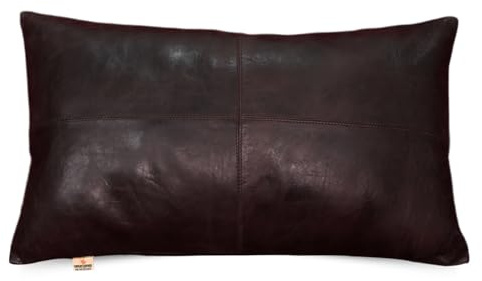 Ganloz Kuddöverdrag i 100 % lammskinn – soffkuddfodral – dekorativa överdrag för vardagsrum och sovrum, 30 x 50 cm – mörkbrun crunch vanlig förpackning med 1