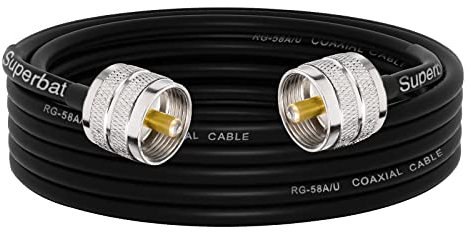 Superbat CB Funk RG58 Kabel PL259 UHF Kabel 5 m SO239 UHF Stecker auf Stecker Verlängerungskabel Verlustarmes für Amateurfunk Funkantennen Analysator, SWR-Meter,Zweiwege FunkWireless LAN Geräte