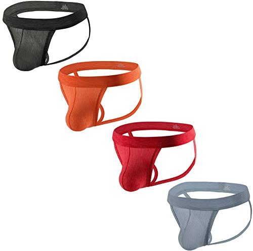 Sommarkod herr suspensoar bekväma män sport suspensoar underkläder för gym sport atletisk support, 4-pack Mix 2, S
