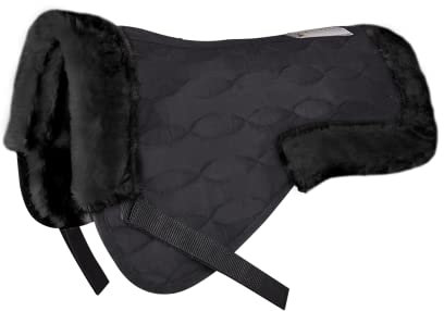 WALDHAUSEN Coussin de selle avec fourrure synthétique - Couleur : noir