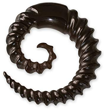 Fly Style Piercing Ohr Expander aus Horn- Dehnschnecke Dehnspirale Dehnungsschnecke Dehnsichel - Korkenzieher, Grösse:8 mm (Paar)