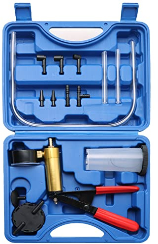 Acymner Brake Bleeder Kit with Handheld Vacuum Pump | 16PCS Brake and Clutch Bleeding System with Gauge Adapters, Automotive Brake Fluid Bleeding Set for Bike,Motorcycle, Car,Truck