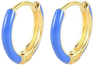 Homxi Hoop Ohrringe,Ohrringe Silber Damen 925 Rund Damenohrringe Kreolen Blau