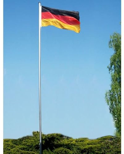 Benelando Stabiler 6,2 Meter Fahnenmast mit Flagge Seilzug Bodenhülse Flaggenmast Fahnenstange