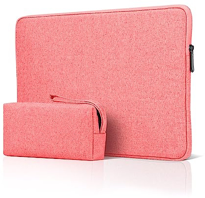 jooeer 11 Pulgadas Funda Ordenador Portatil para Chromebook Tableta 11-12, Bolsa PC Impermeable Protectora Fina Sleeve Acolchada Blanda con Bolsa Accesorios para Mujer Hombre, Rosado