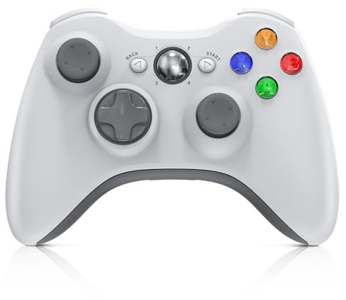 Bonacell Manette sans Fil pour Xbox 360 PC Controller avec Adaptateur récepteur USB 2,4 GHz Manette de Jeu à Double Vibration améliorée pour Xbox 360/Microsoft PC Windows 7/8/10/11