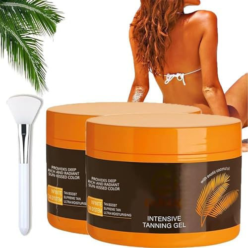 2Pcs Intensive Tanning Gel, Natural Tanning Accelerator Cream