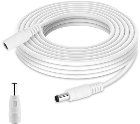 1M DC Verlängerungskabel für FritzBox VDSL/DSL/Cable Router, AVM Fritz!Box 7590 7580 7582 7560 3490 6590 6490 6430 4040 4020 Router, DC Strom Netzteil Ladekabel, Kabel Verlängerung, Weiß