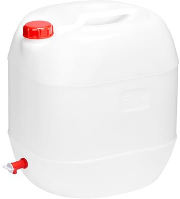 Garronda Tanica Acqua con Rubinetto Senza BPA Alimentare, tanica 30 Litri tanica Acqua Campeggio con Tappo a Vite, Campeggio Accessori utili, Outdoor, Serbatoio Acqua Bianco GD-0083