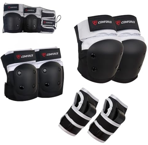 COMFORCE Kinder Knieschützer Ellenbogenschützer Handgelenkschützer 6 in 1 Schutzausrüstung, Rollschuhschützer, Knieschützer Ellenbogenschützer Handgelenkschützer für Reiten, Skaten