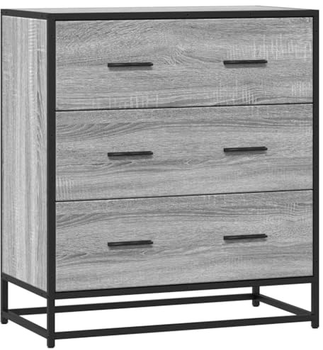 vidaXL Sideboard Grau Sonoma 68x35x76 cm Holzwerkstoff und Metall