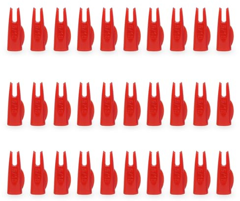 Pack of 30 5/16 Archery Arrow Nocks for OD8 mm Wooden Arrows Shaft Archery Outdoor Sports Hunting Accessories Red/Black