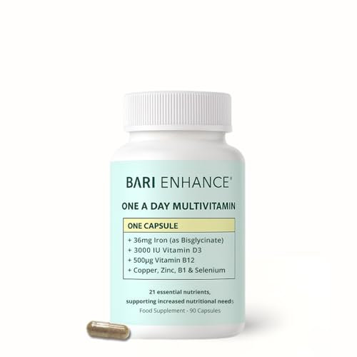 3 Month Supply - Bariatric Multivitamin with Iron 36mg | One A Day Bariatric Vitamins for Gastric Bypass and Gastric Sleeve | ADEK Vitamins Bariatric Vitamin D and B12 | 90 Easy to Swallow Capsules