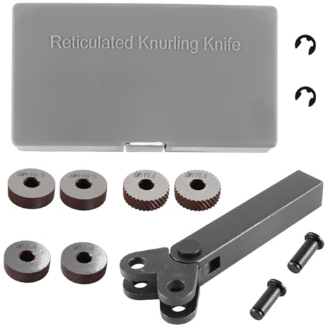 Enwye 7-delat set med svarta räfflingsverktyg i stål, 0,5/1/2 mm diagonala dubbla linjära hjul, för bearbetning av maskinmönster
