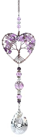 LynixTrade Tree of Life Crystal Suncatcher, Purple Hanging Window Ornament | Tree of Life Crystal Suncatcher, Creating Beautiful Light Reflections for Windows, Home and Garden Decor