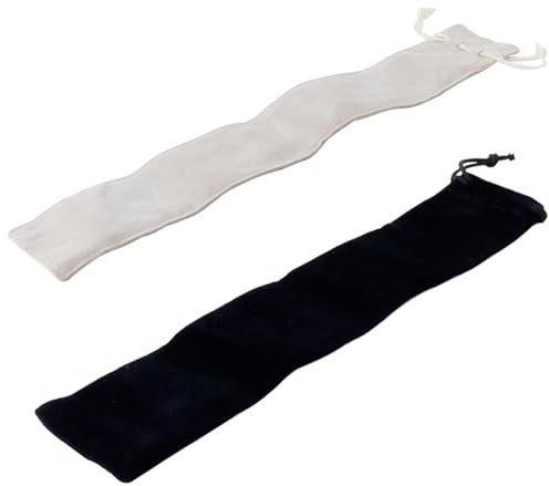 Hoite Pack Of 2 Bag for Soprano Recorder Recorder Flute Bag Soprano Ideal for Flutes, Clarinets, Black，Beige