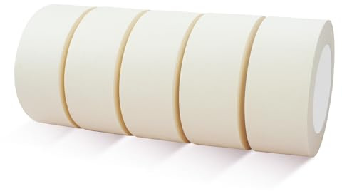 KAKAMINA Malerkreppband 50 mm breit, 5er-Pack Malerkreppband für allgemeine Zwecke, 50 mm x 50 m x 5 Rollen, insgesamt 250 m.
