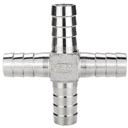 cuatro accesorios de acero inoxidable, Junta de pagoda de cuatro vías en cruz de acero inoxidable 304 for tubos de tráquea de cuero for agua, diámetro exterior de 8 a 25 mm(Outside diameter 20mm)