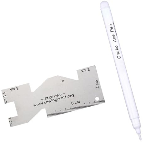 Zeizafa Fabric Marker With Metal Quilting Ruler Water Soluble Pen Trick Marker Water Erasable Marking For Sewing