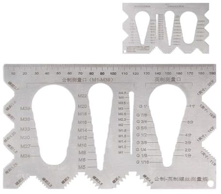 Thread Measuring Tool - Screw Gauge for Mechanics and Workshop Use | Quick, Accurate, Scale, with Clear Markings, & Compact Build, for Projects, Outdoor, Construction, Repair