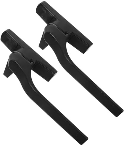 NIYANGLE 2pcs Black Right-Handed Window Casement Handles for Sliding and Casement Doors Exterior Window Accessories Replacement Set for UPVC and Double Glazing