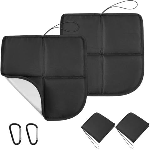 OSDUE Cojines de Asiento para Exterior, Plegables Alfombra Exterior a Prueba de Humedad Impermeable de Tela Oxford Algodón Perlado 40cmx40cm con Carabiner para Senderismo Pesca Acampada 2 Piezas