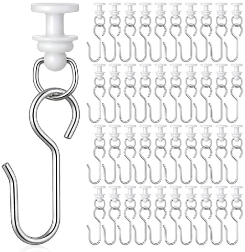 HJZHII 100 Stück Gardinenhaken Gleite, 50 Gardinen Gleiter 50 Vorhang Haken | Metall Vorhang Haken Gardinenröllchen Curtain Hooks Vorhanghaken Gardinengleiter für Standardschienen Duschvorhang Schien