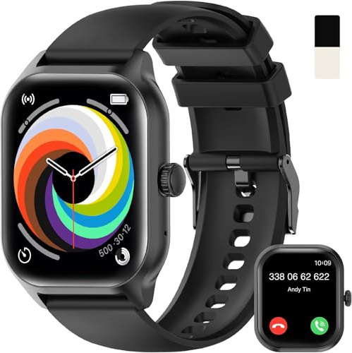zaisia Smartwatch Uomo Donna con Chiamare/Rispondere, 2.01 Molteplici modalità Sportive Orologio Smartwatch con Contapassi/Sonno/Cardiofrequenzimetro, IP68 Orologio Intelligente per Andorid iOS