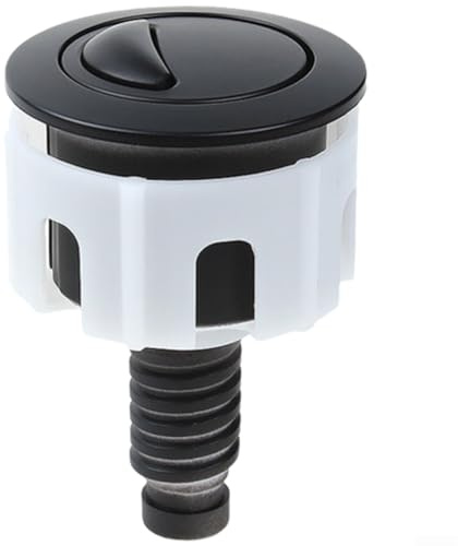 Tapa de tanque de inodoro de doble descarga ABS Interruptor de presión de cisterna Mecanismo de descarga de WC Pieza de repuesto de ahorro de agua Oro Negro (B)
