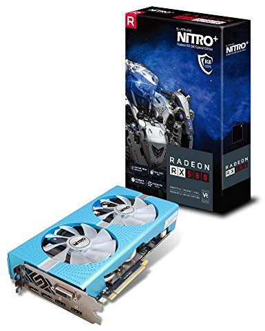 Sapphire Nitro+ Radeon RX 580 - Tarjeta Grafica (GDDR5 Dual HDMI/DVI-D/Dual DP) Azul