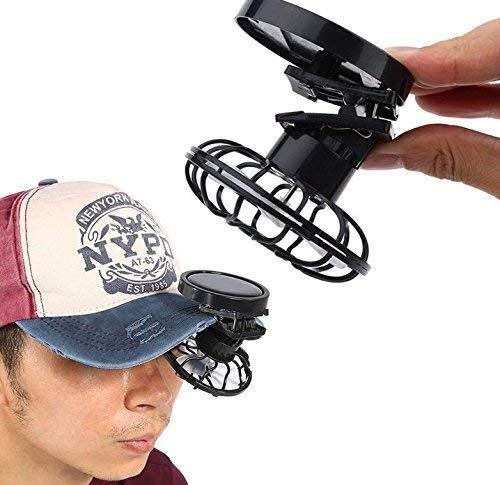 Gwill Portable Mini Solar Powered Clip Fan Mountain Climbing Camps，Wilderness Survival，Summer Must-Have Hat Cap Fine