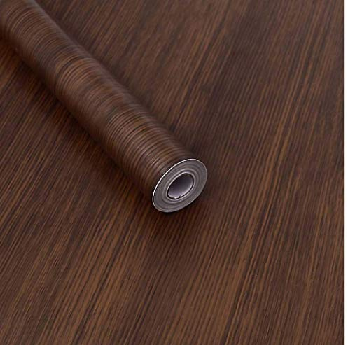 Grano de madera oscura Papel de contacto Decorativo Madera de nogal Look Autoadhesivo Estante Liner Gabinetes de cocina Estantes Etiqueta de la puerta 45 x 200cm
