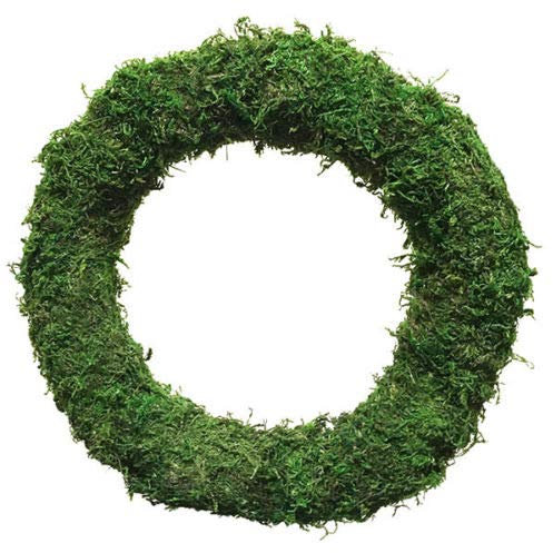 Muddy Hands Padded Moss Effect Round Wreath Rings Xmas Christmas Decoration Funeral (1, 10 (25cm))